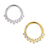 16G ASTM F136 Titanium Leaf Marqusie Hinged Segment Ring Septum Clicker