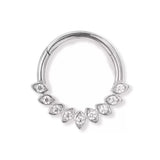 16G ASTM F136 Titanium Leaf Marqusie Hinged Segment Ring Septum Clicker