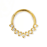 16G ASTM F136 Titanium Leaf Marqusie Hinged Segment Ring Septum Clicker