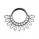 16G ASTM F136 Titanium Rectangle CZ Clicker Hinged Segment Ring