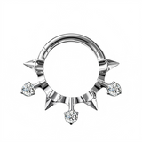 16G ASTM F136 Titanium Spike Thorn Clicker Hinged Segment Ring