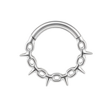 16G ASTM F136 Titanium Thorn Spike Clicker Hinged Segment Ring