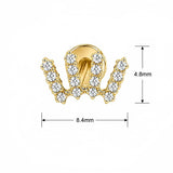 16G ASTM F136 Titanium Crown Labret Stud Internal Thread
