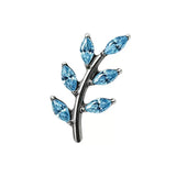 16G ASTM F136 Titanium 6 Marquise CZ Leaf Labret Stud Earring 0291