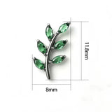 16G ASTM F136 Titanium 6 Marquise CZ Leaf Labret Stud Earring 0291
