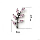 16G ASTM F136 Titanium 6 Marquise CZ Leaf Labret Stud Earring 0291