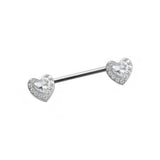 14G ASTM F136 Titanium Heart Bowknot Flower Nipple Piercing Ring Barbell
