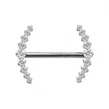 14G ASTM F136 Titanium Marquise CZ Wing Internal Thread Nipple Piercing Ring Barbell