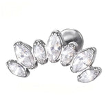 16G ASTM F136 Titanium 7 Prong Set Marquise CZ Larbet Stud 1050