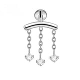 16G ASTM F136 Titanium Hidden Helix Labret Stud Earring with Chains