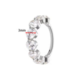 16G ASTM F136 Titanium 3MM CZ Hinged Segment Ring Clicker