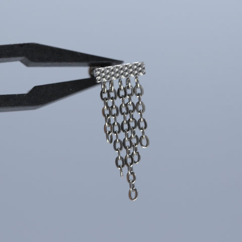 16G ASTM F136 Titanium Pendent Dangling Labret Stud Chain