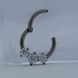 16G ASTM F136 Titanium Septum Clicker Ring Hoop 3CZ