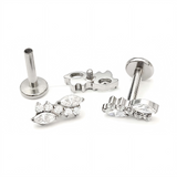 16G ASTM F136 Titanium Marquise Earring Stud