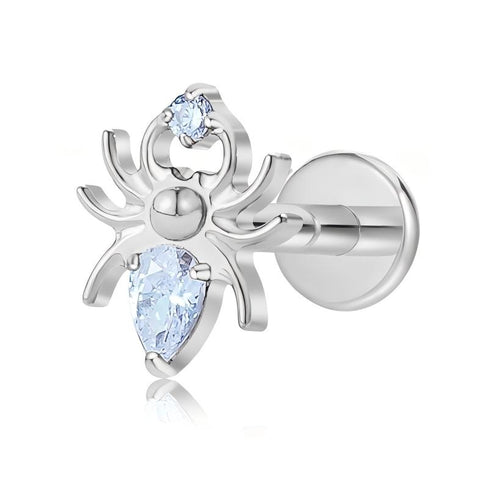 16G ASTM F136 Titanium Spider with Waterdrop Labret Stud Earring 0335