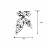 16G ASTM F136 Titanium Cherry with Marquise CZ Labret Stud 0437