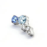 16G ASTM F136 Titanium 5 Mixed CZ Labret Stud Internal Thread