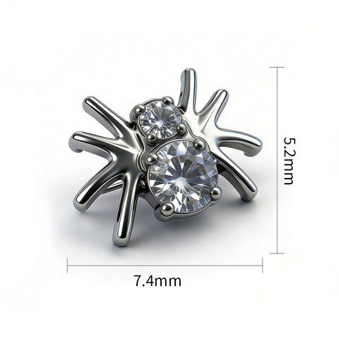 16G ASTM F136 Titanium Spider Labret Stud Internal Thread
