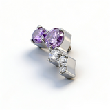 16G ASTM F136 Titanium 5 Mixed CZ Labret Stud Internal Thread