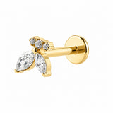16G ASTM F136 Titanium Cherry with Marquise CZ Labret Stud 0437