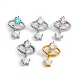 16G ASTM F136 Titanium Star Planet Pendent Dangle Earring Stud