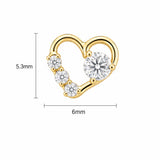 16G ASTM F136 Titanium Heart Shape Labret Stud 0436