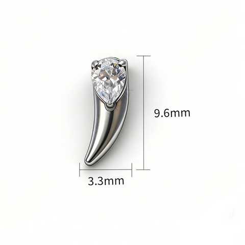 16G ASTM F136 Titanium Ivory Labret Stud Internal Thread