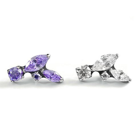 16G ASTM F136 Titanium Marquise Labret Stud Earring