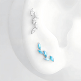 16G ASTM F136 Titanium 5 Marquise Leaf Labret Stud Earring