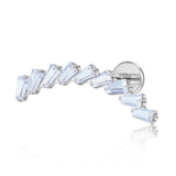 16G ASTM F136 Titanium 9 Rectangle CZ Labret Stud Earring