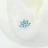 16G ASTM F136 Titanium 3 Marquise Labret Stud Earring