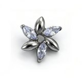 16G ASTM F136 Titanium Marquise Fan Labret Stud Internal Thread