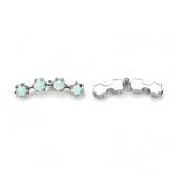 16G ASTM F136 Titanium Round CZ Opal Labret Stud Earring