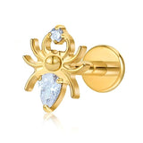 16G ASTM F136 Titanium Spider with Waterdrop Labret Stud Earring 0335