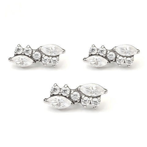 16G ASTM F136 Titanium Marquise Earring Stud
