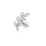 16G ASTM F136 Titanium 6 Marquise CZ Leaf Labret Stud Earring 0291