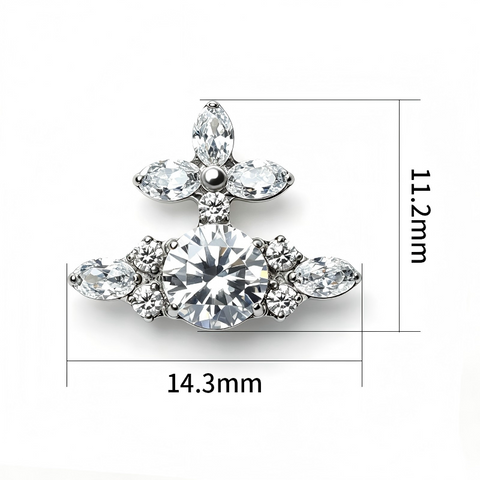 16G ASTM F136 Titanium Crown Labret Stud Internal Thread