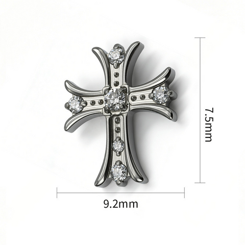 16G ASTM F136 Titanium Vintage Cross Labret Stud Internal Thread