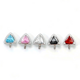 16G ASTM F136 Titanium Cat Ear Triangle CZ Labret Stud Earring
