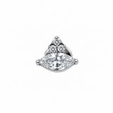 16G ASTM F136 Titanium Eye with 3 CZ Labret Stud Marquise CZ 0440