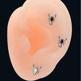 16G ASTM F136 Titanium Scropion CZ Labret Stud Earring