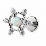 16G ASTM F136 Titanium Opal Labret Stud 0460