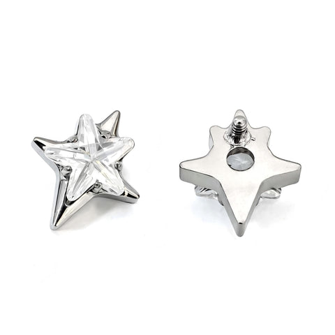 16G ASTM F136 Titanium Spike Cone Star Labret Stud Internal Thread