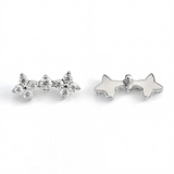 16G ASTM F136 Titanium 4 Clover Round CZ Labret Stud Earring