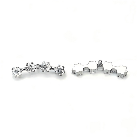 16G ASTM F136 Titanium Round CZ Opal Labret Stud Earring