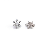 16G ASTM F136 Titanium Snow Cartilage Helix Labret Stud Earring