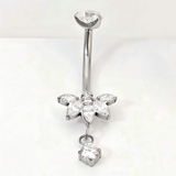 14G ASTM F136 Titanium Pendant Dangle 5 Marquise Belly Button Ring