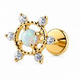 16G ASTM F136 Titanium Opal Labret Stud 0460