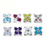 16G ASTM F136 Titanium 4 Clover Earring Stud