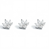 16G ASTM F136 Titanium 5 Marquise Crown Labret Stud Earring